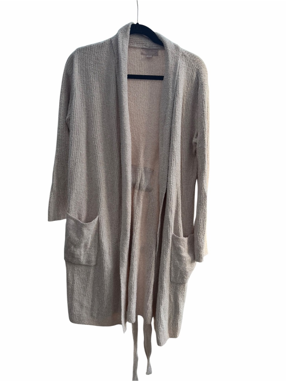 Barefoot dreams Cozy Open-Front Long Cardigan Sweater in Beige bathrobe